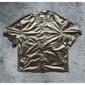 Amomento Grey Nylon Short Sleeve Shirt Size L – 24SS Collection NWT‎ Lightweight